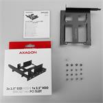 AXAGON RHD-P35, kovový rámeček pro 2x 2.5" HDD/SSD a 1x 3.5" HDD do PCI záslepky