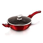 BerlingerHaus Pánev hluboká s mramorovým povrchem a poklicí Burgundy Metallic Line, 32 cm