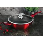 BerlingerHaus Pánev hluboká s mramorovým povrchem a poklicí Burgundy Metallic Line, 32 cm