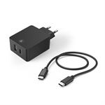 Hama set: rychlá USB nabíječka USB-C PD/QC, USB-A, 30 W + kabel USB C-C 1 m
