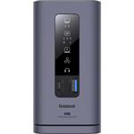 10v1 Baseus Spacemate 100W dokovacia stanica 2xUSB-C, 4xUSB, 2xHDMI, 1xRJ45, 3,5mm jack sivá