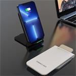 1stCOOL Bezdrôtová nabíjačka QI so skladacím stojanom, čierna, USB-C
