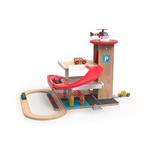 2Kids Toys Dřevěná garáž s vláčkodráhou
