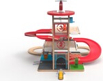 2Kids Toys Drevená garáž s vláčkovou dráhou