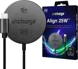 3mk bezdrôtová nabíjačka InCharge Align Qi 2.2 25 W pre Android, čierna