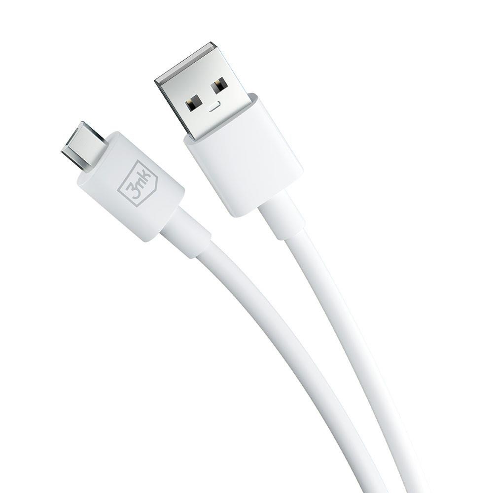 3mk datový kabel - Hyper Cable A to Micro 1.2m 5V 2,4A, bílá