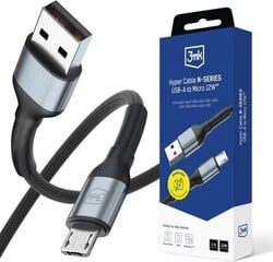 3mk Hyper Cable N-Series USB-A/Micro USB 1 m, biela/čierna