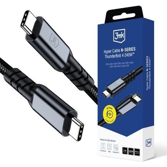 3mk kabel Hyper Cable N-SERIES Thunderbolt 4 1m 48V/5A 40Gb/s 240W 8K60Hz PD3.1 černý