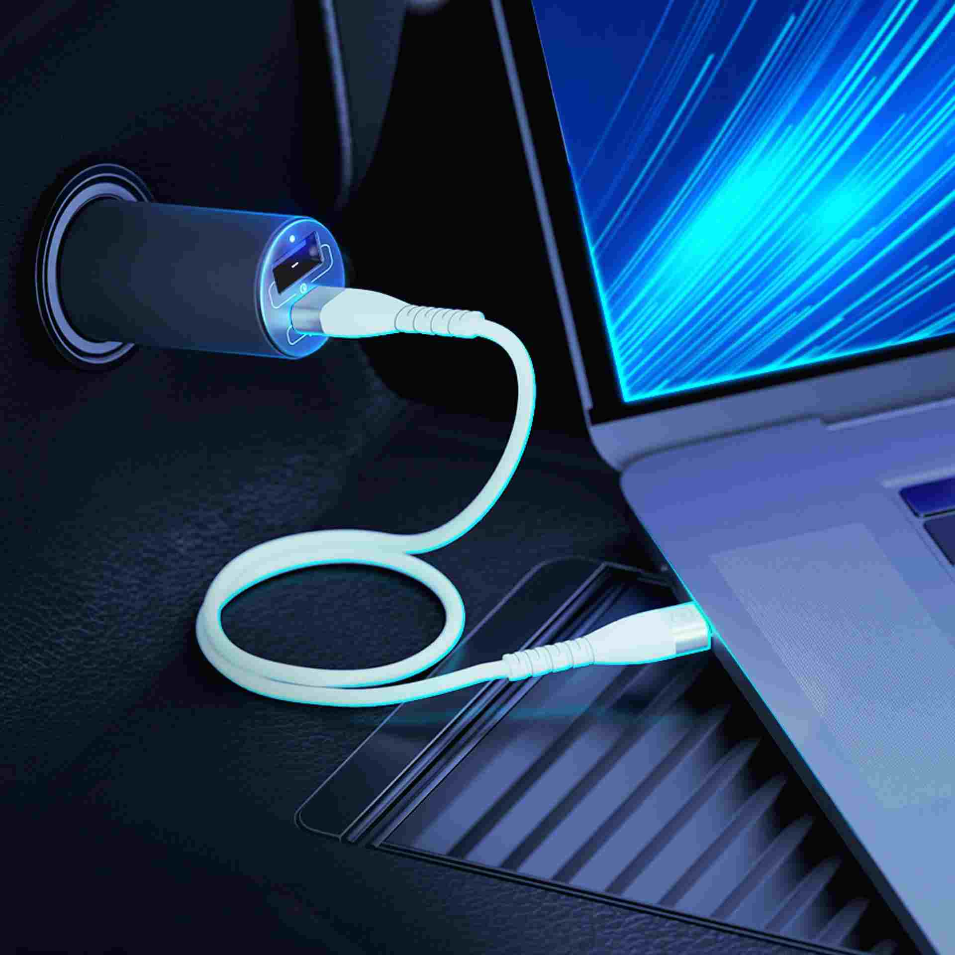 3mk nabíjačka do auta - Hyper nabíjačka do auta 100 W, 1x USB + 1x USB-C (PD)