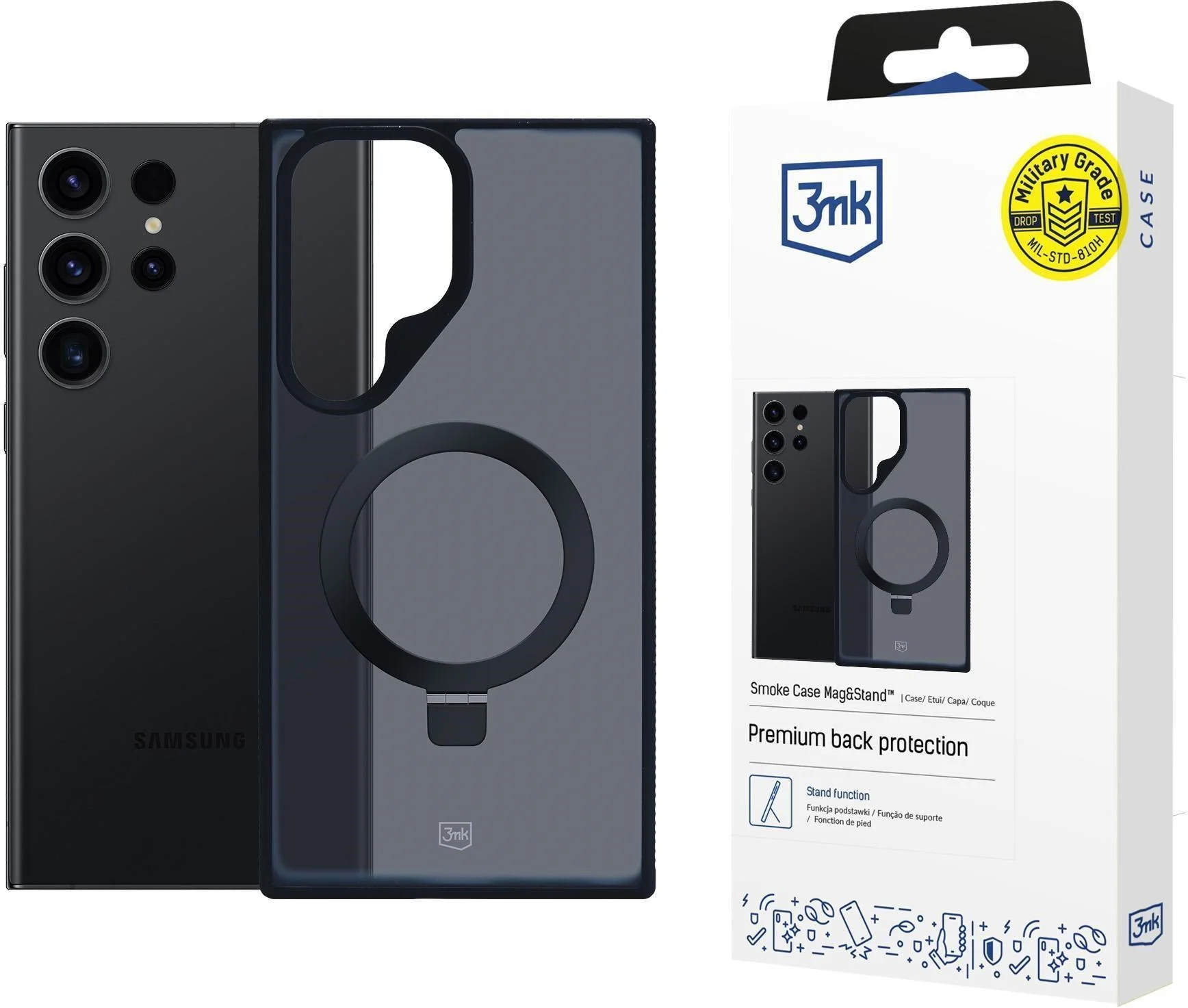3mk Smoke Case Mag&Stand pre Samsung Galaxy S25+