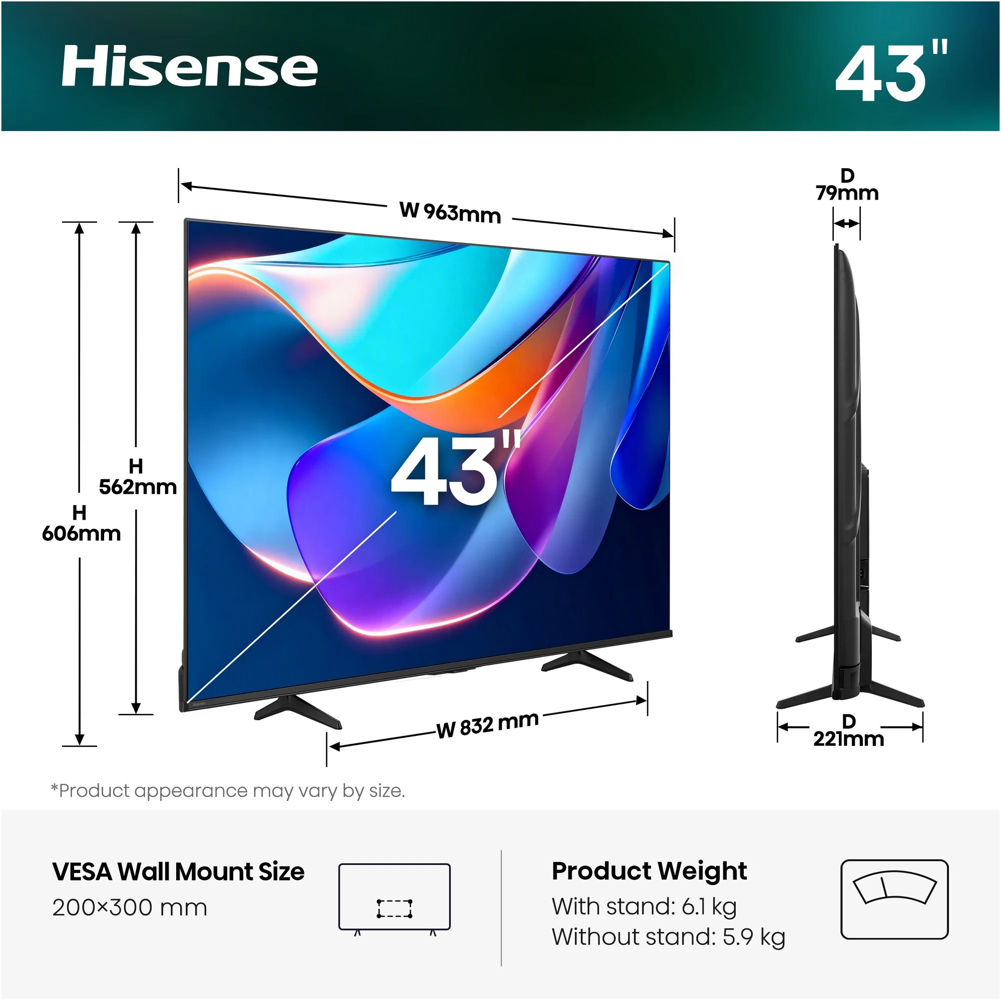 43" HISENSE 43A6S (2026)