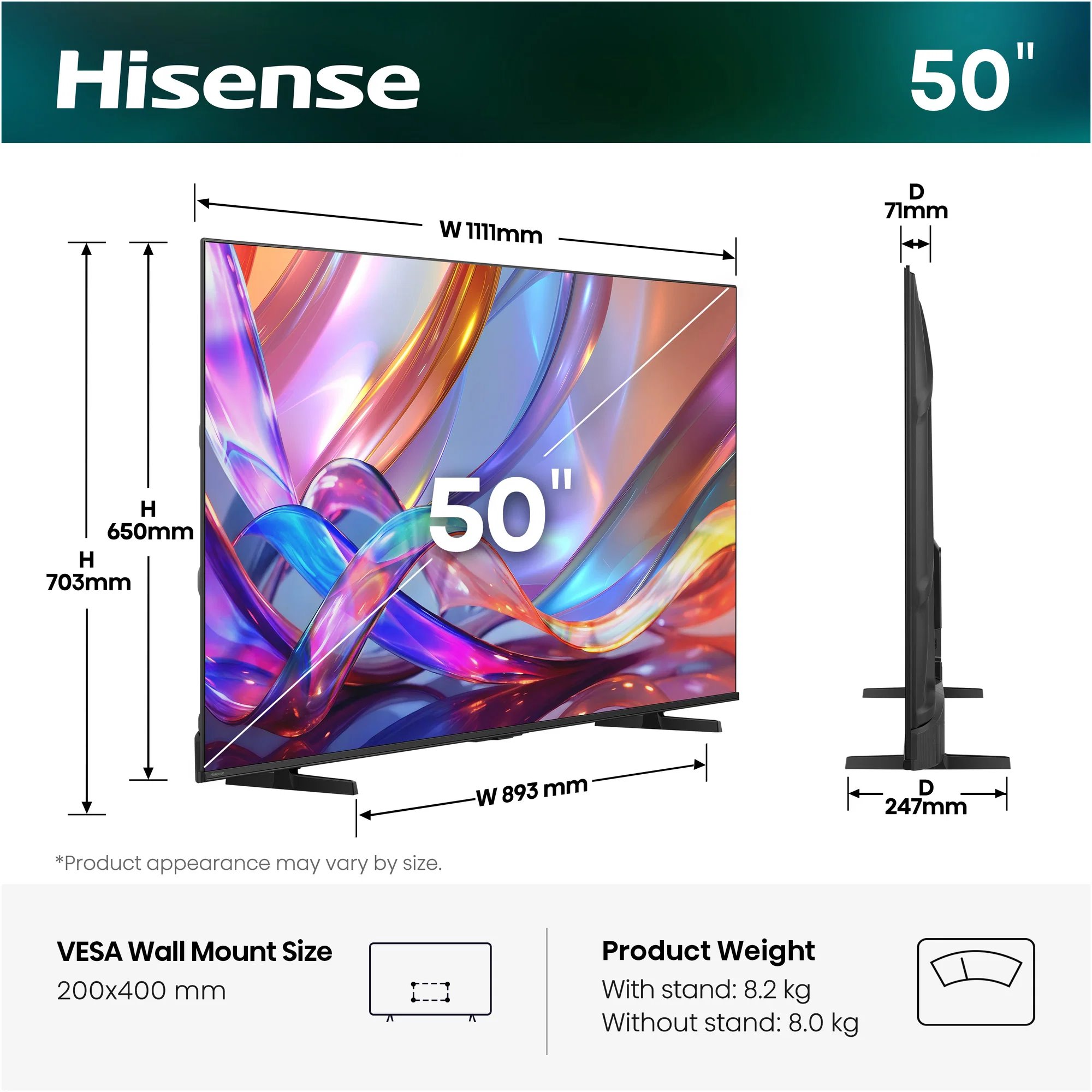 50" HISENSE 50E7S (2026)