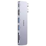 6v1 Baseus Ultra Joy 100W 1xUSB-C, 2xUSB, 1xHDMI, SD/microSD slot sivá