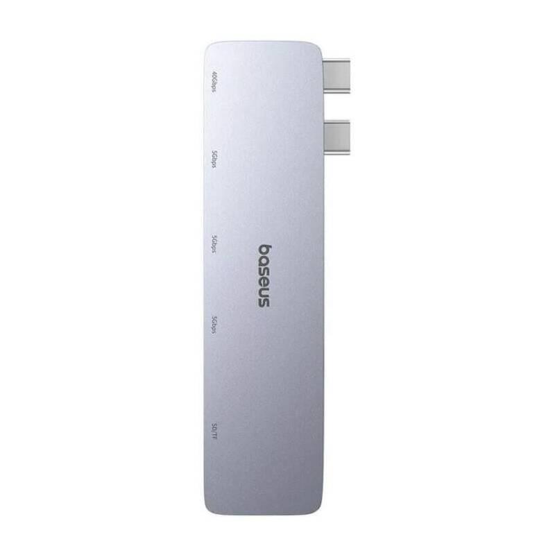6v1 Baseus Ultra Joy 1xUSB-C, 3xUSB, SD/microSD slot šedá