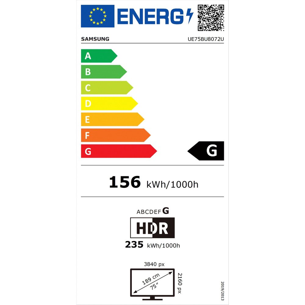 75" Crystal UHD Samsung UE75BU8072 (UHD) 2022