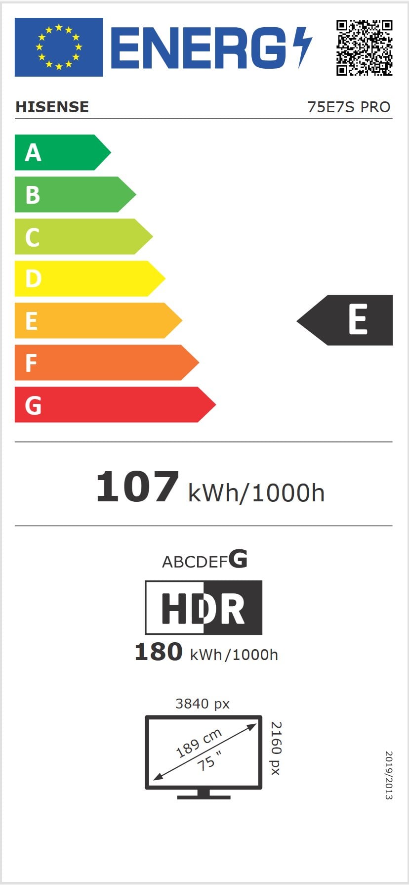 75" HISENSE 75E7S PRO (2026)