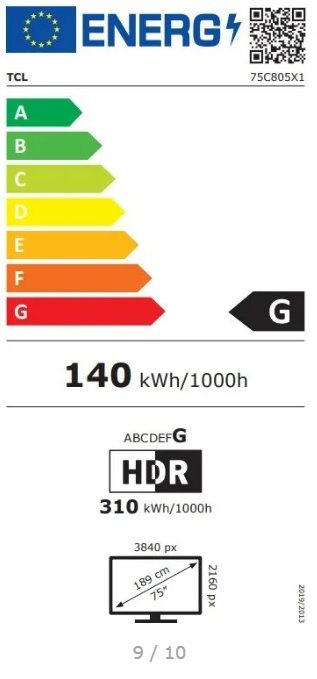75" TCL 75C805