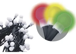 80 LED vánoční řetěz - kuličky, 8m, multicolor, časovač