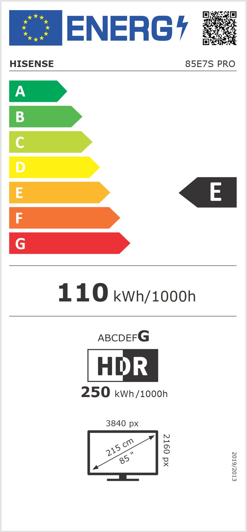 85" HISENSE 85E7S PRO (2026)