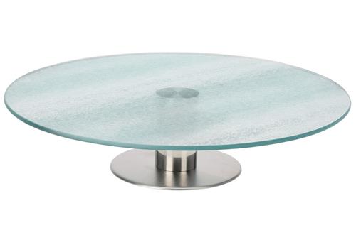 Excellent Houseware Podnos na dort servírovací sklo mléčné, 30 cm 