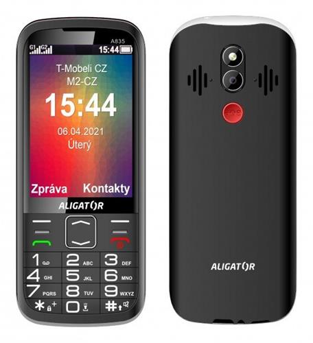 Aligator A835 Senior černý + stolní nabíječka