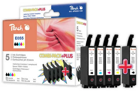 Peach E055 Combi-Pack Plus kompatibilní s T0556 (2xT0551, T0552, T0553, T0554)