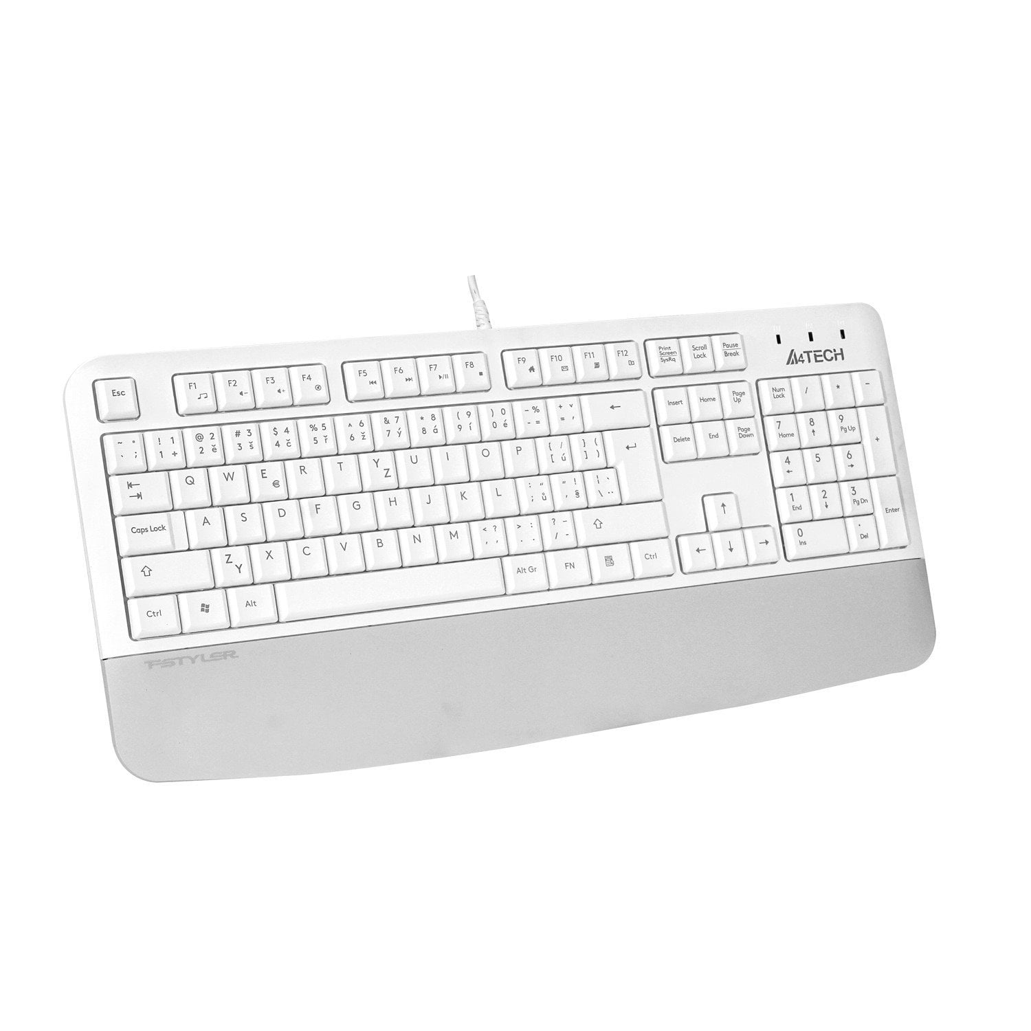 A4tech FK20 FStyler, multimediálna kancelárska klávesnica, CZ/US, USB, biela
