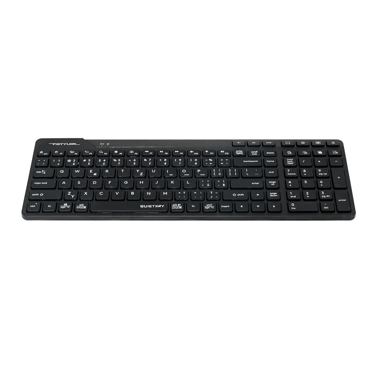 A4tech FStyler FBK27C AS, bezdrátová Dual mode Bluetooth+2,4G klávesnice, CZ, černá