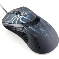 A4tech myš XL-747H, game mouse, 3600dpi, Anti-Vibrate, motiv pavouk modrý, USB