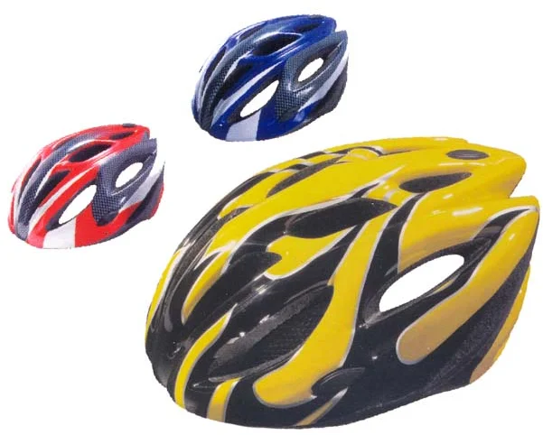 ACRA CSH25L červená/modrá/žlutá cyklistická helma velikost L(58-60cm)