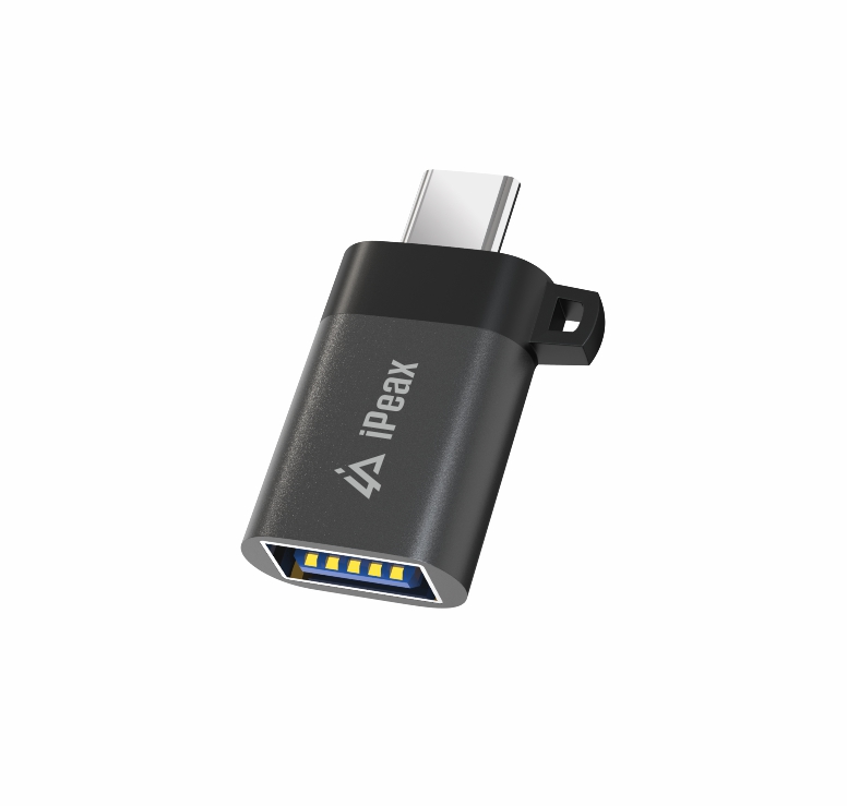 ADAPTÉR iPEAX OTG USB-C / USB-A (samica) ČIERNY