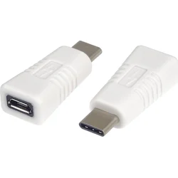 Adaptér PremiumCord USB-C konektor samec - micro USB 2.0/samec, biely