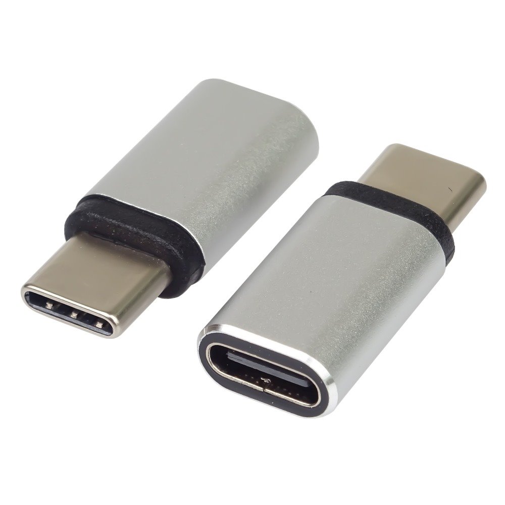 Adaptér PremiumCord USB-C žena - USB-C muž, strieborný