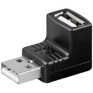 Adaptér USB A-A, samec/samička 90°