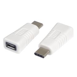 Adaptér USB-C konektor male - micro USB 2.0/female, bílá