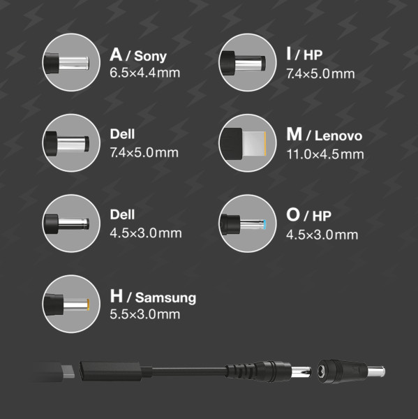 Adaptér USB-C pre notebooky a ultrabooky so 7 vymeniteľnými konektormi