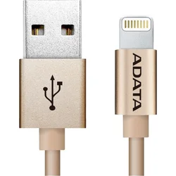 Adata Lightning kabel MFi 1m zlatý pletený AMFIAL-1MK-CGD - Kabely + redukce