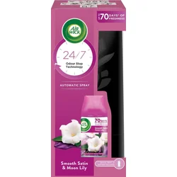 Air Wick Automatický Spray komplet Jemný satén a Měsíční lilie 250ml