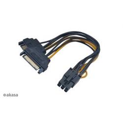 AKASA kabel 2xSATA na 6pin PCIE adaptér, 15cm