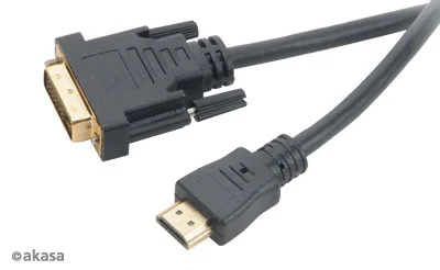 AKASA kábel DVI-D HDMI, 2m AK-CBHD06-20BK