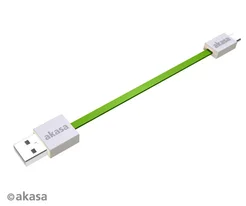AKASA kabel PROSLIM USB 2.0 Type A na micro B, 15cm zelený
