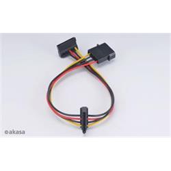 AKASA redukce AK-CBPW01-30 4pin Molex na 2x 15pin SATA Power 30 cm