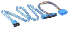 AKASA redukce SAS/SATA 60 cm UV modrý