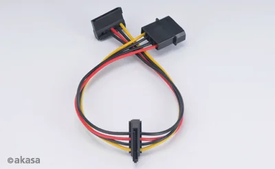 AKASA redukcia AK-CBPW01-30 4pin Molex na 2x 15pin SATA Power 30 cm
