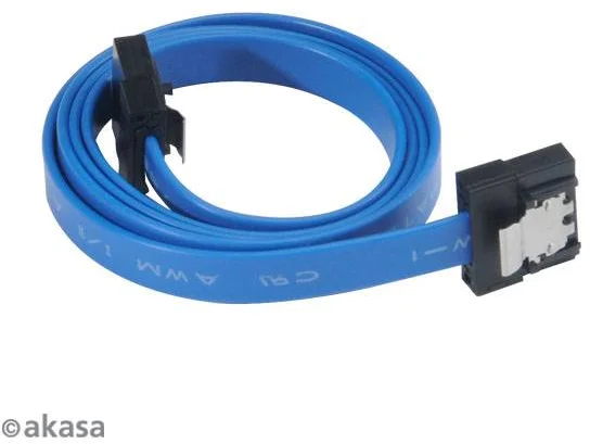 AKASA SATA 3.0 kábel, super tenký, so skrytým zámkom, 50 cm, modrý
