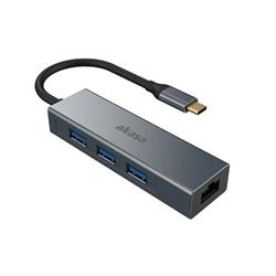 AKASA - USB Type-C 4-in-1 hub s Ethernetem