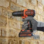 Akumulátorová príklepová vŕtačka Black&Decker BDCHD18KB s 2 rýchlosťami