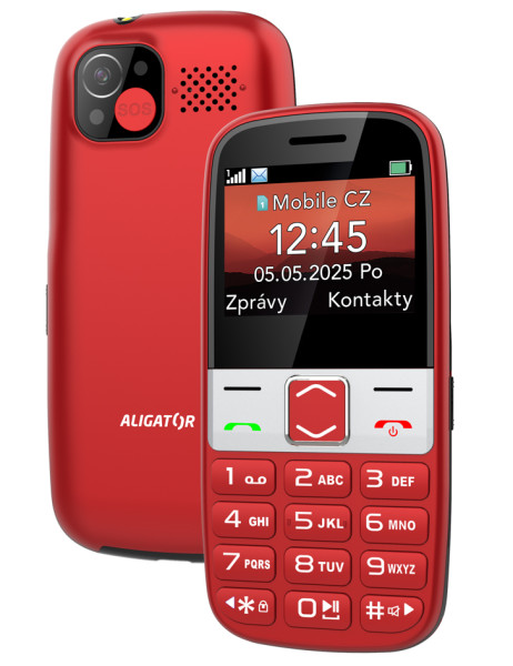 ALIGATOR A775 Senior červený + stolová nabíjačka