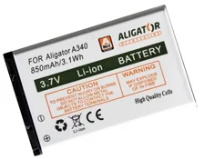 ALIGATOR batérie A340/A310/A311/A320/V600 Li-Ion 850 mAh A3400BAL
