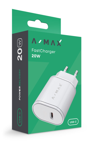 Aligator chytrá nabíječka A-MAX Power Delivery 20W USB-C, bílá